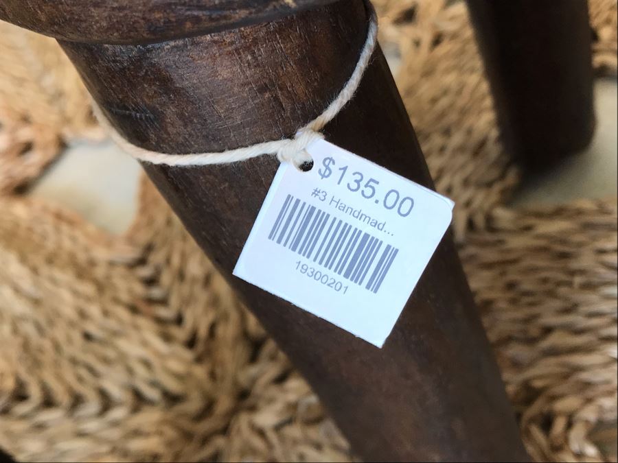 Pair Of Handmade Wooden Stools 3 Legs 11.5H / 10H Retails $270 [Photo 5]