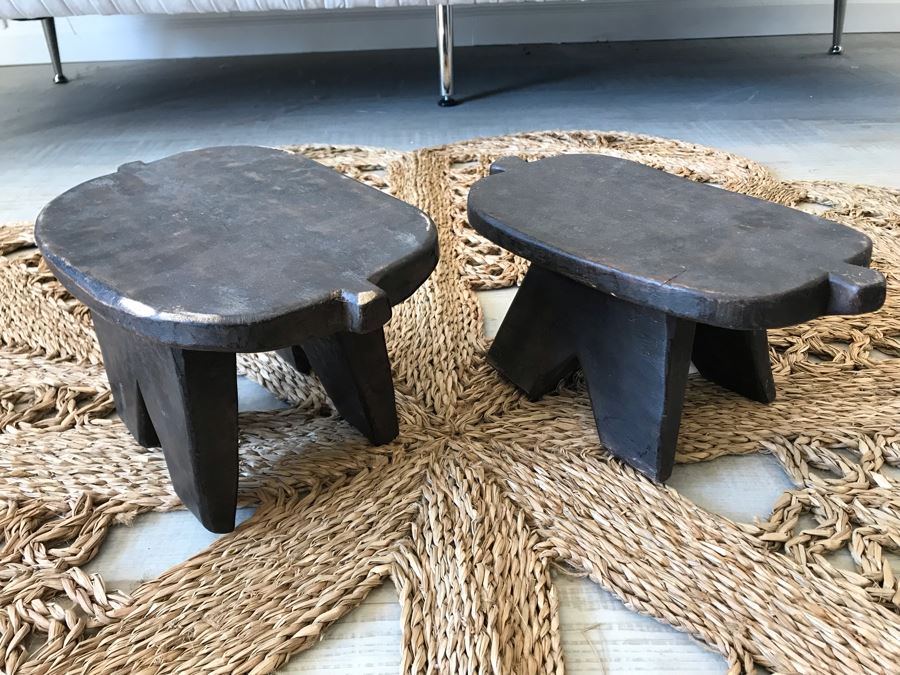 Pair Of Handmade Wooden Stools 12W X 7D X 7H Retails $196 [Photo 7]