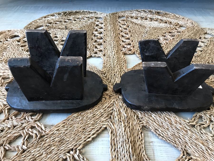 Pair Of Handmade Wooden Stools 12W X 7D X 7H Retails $196 [Photo 10]