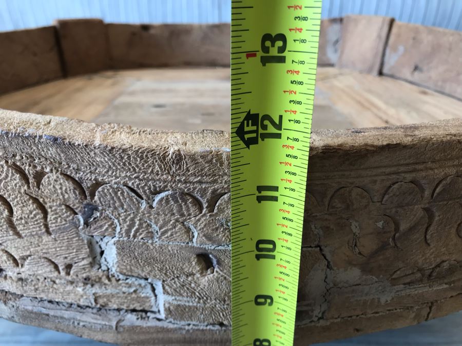 Rustic Handmade Round Wooden Coffee Table 29W X 11.5H [Photo 8]