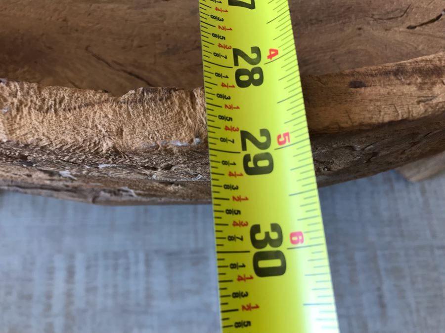 Rustic Handmade Round Wooden Coffee Table 29W X 11.5H [Photo 7]