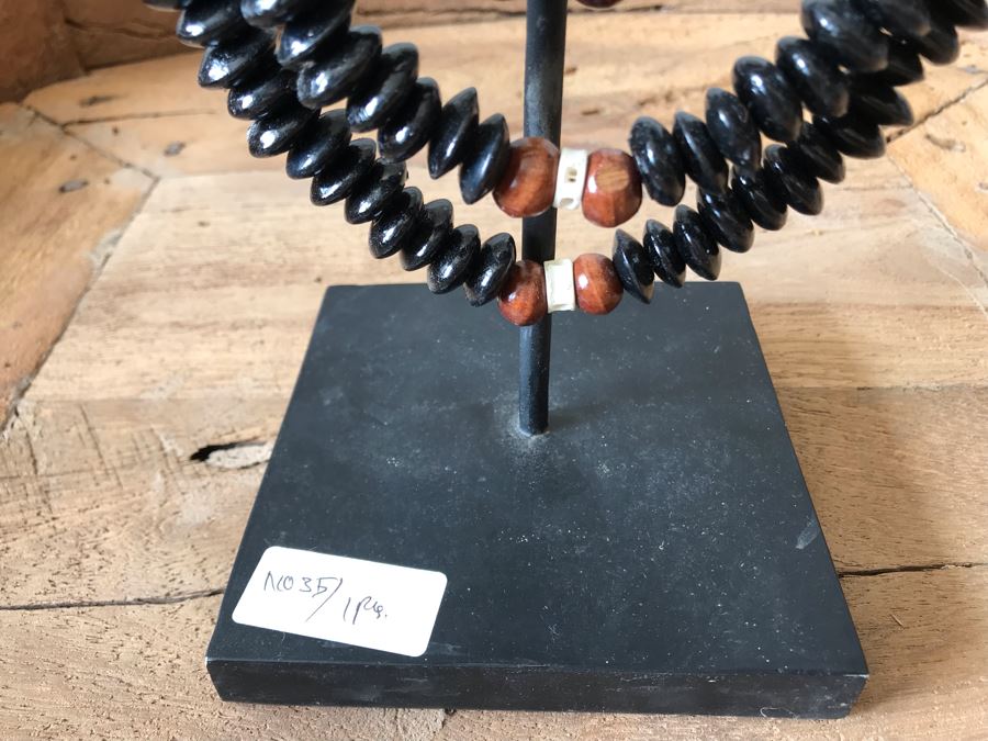 Large Statement Necklace With Shells And Colored Beads  [Photo 7]