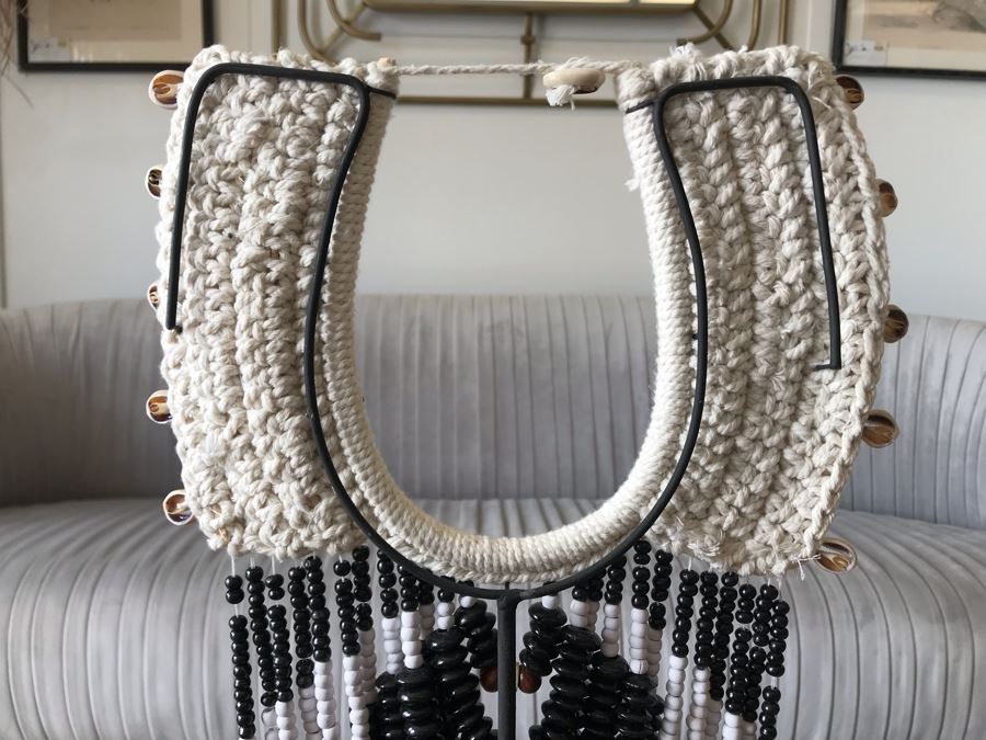 Large Statement Necklace With Shells And Colored Beads  [Photo 10]