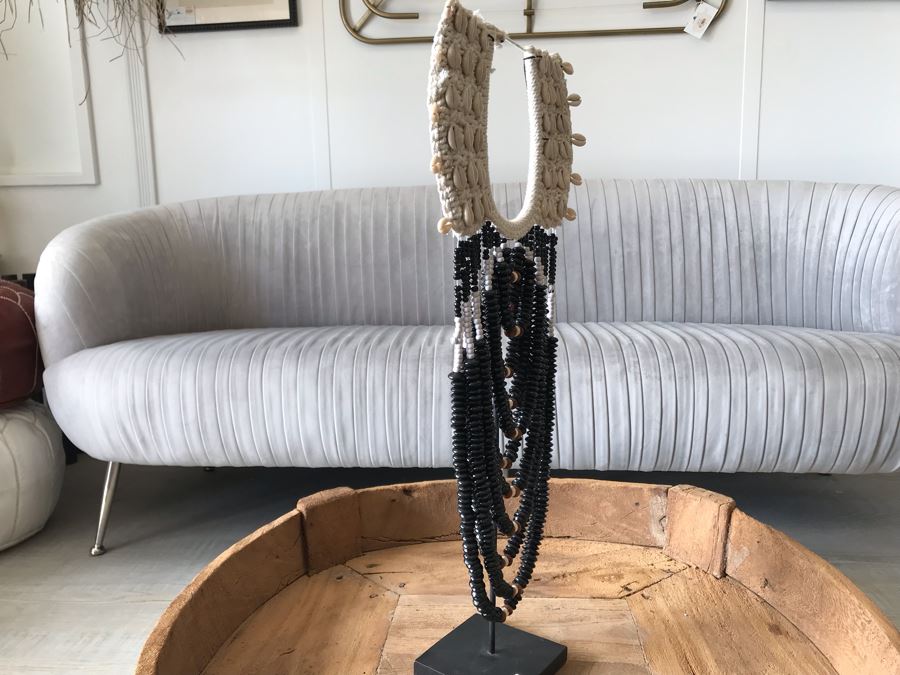 Large Statement Necklace With Shells And Colored Beads  [Photo 8]