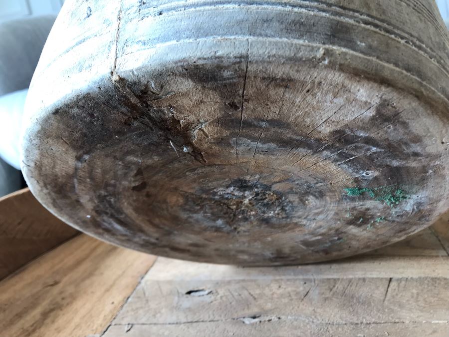 Turned Wooden Vase With Artificial Floral Arrangement Vase: 12W X 15H Total Height 36H  [Photo 9]