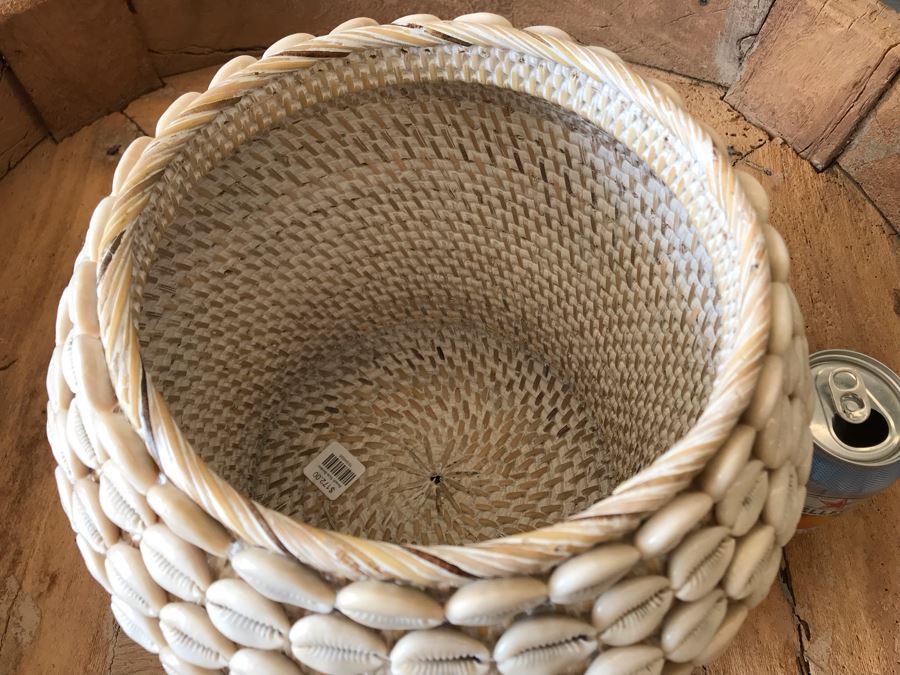 Natural Shell Beach Side Basket White 11W X 9H Retails $172 [Photo 4]