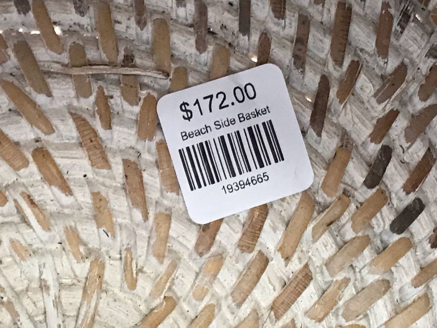 Natural Shell Beach Side Basket White 11W X 9H Retails $172 [Photo 6]