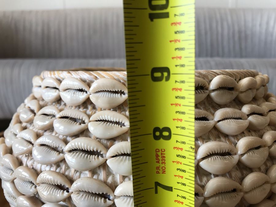 Natural Shell Beach Side Basket White 11W X 9H Retails $172 [Photo 8]