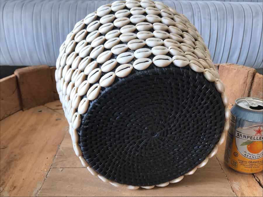 Natural Shell Beach Side Basket Black 11W X 9H Retails $172 [Photo 6]