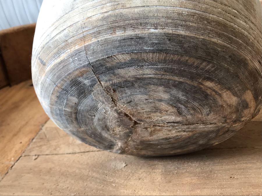 Vintage Turned Wooden Vase 10.5H X 8W With Blush Dried Floral Arrangements Retails $242 [Photo 9]