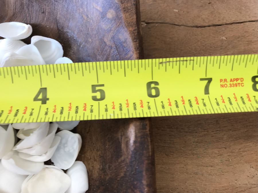 Pair Of Hand Carved Wooden Bowls Filled With Natural Seashells 9.5W X 6D X 2H Retails $70 [Photo 11]