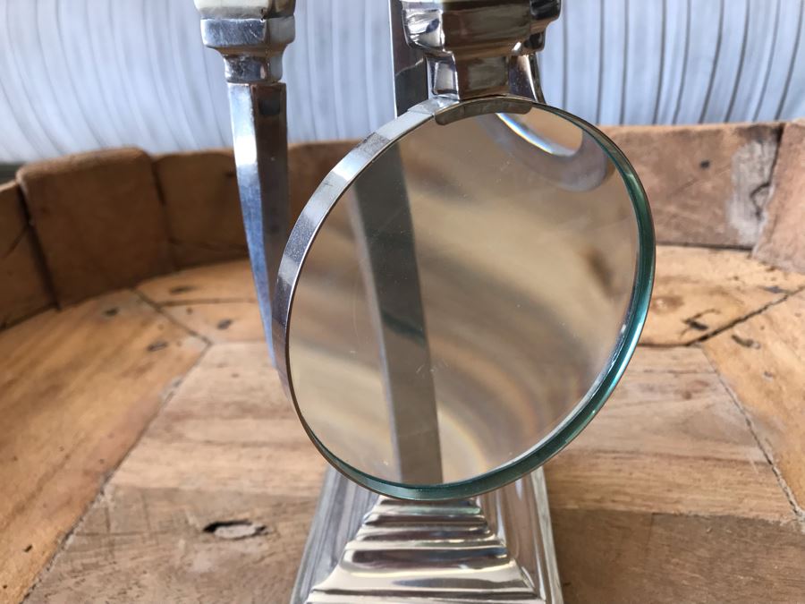 Editor's Chrome Rack Desk Set With Magnifying Glass, Letter Opener, Bottle Opener 13.5H Retails $129 [Photo 5]