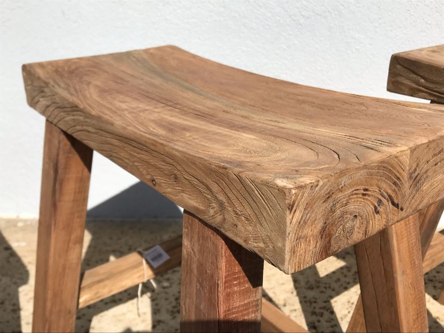 Set Of (4) Primitive Stools 18W X 8D X 19H Retails $474 [Photo 7]