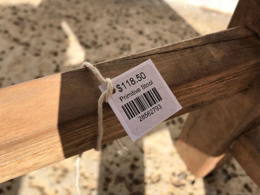 Set Of (4) Primitive Stools 18W X 8D X 19H Retails $474 [Photo 8]