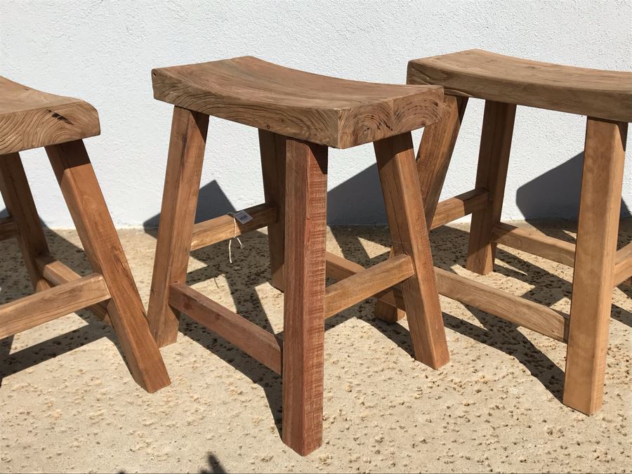 Set Of (4) Primitive Stools 18W X 8D X 19H Retails $474 [Photo 6]