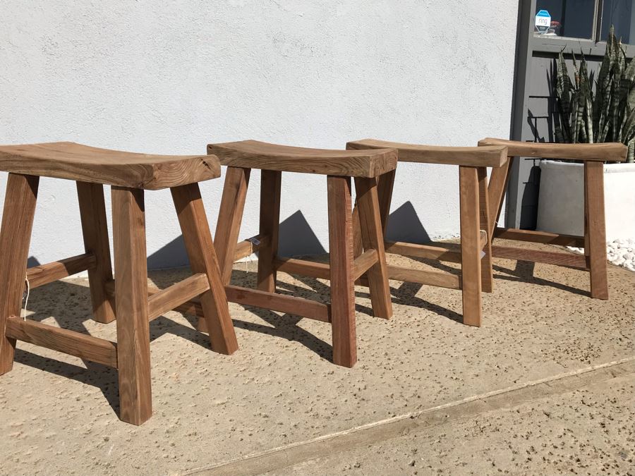 Set Of (4) Primitive Stools 18W X 8D X 19H Retails $474 [Photo 3]