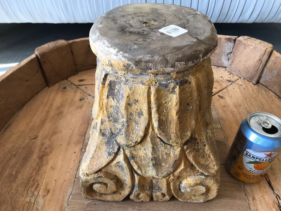 Carved Wooden Pillar Base 8W X 10H Retails $96 [Photo 2]
