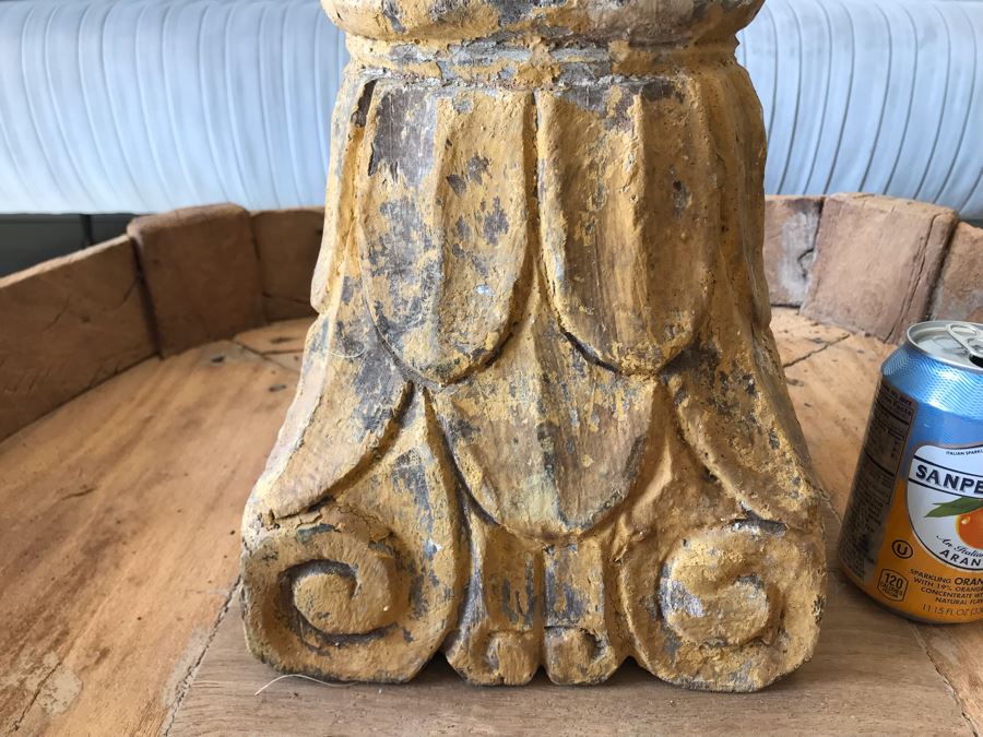 Carved Wooden Pillar Base 8W X 10H Retails $96 [Photo 3]