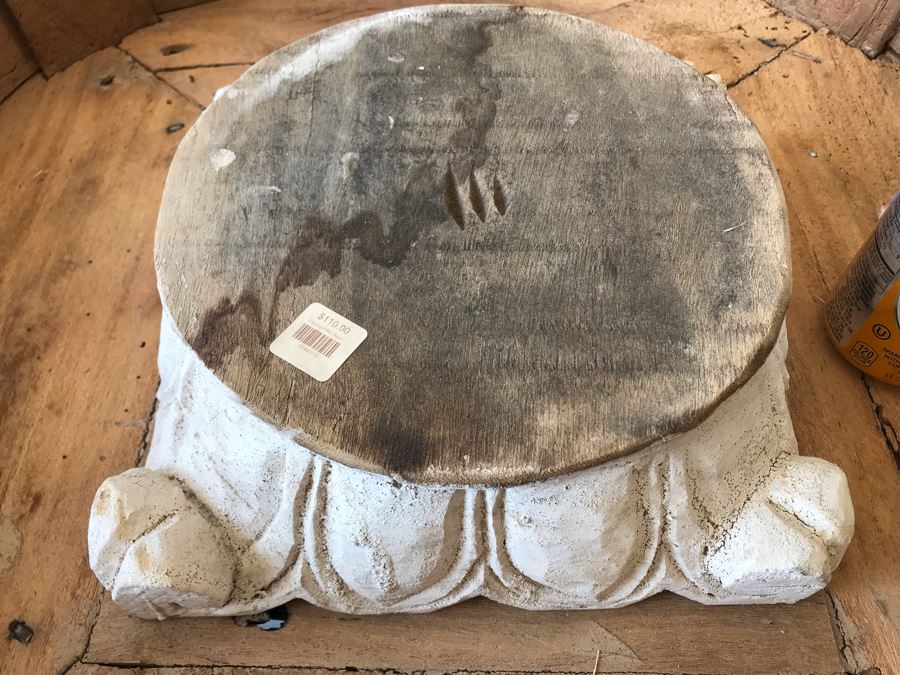 Carved Wooden Pillar Base 11W X 3.5H Retails $110 [Photo 3]