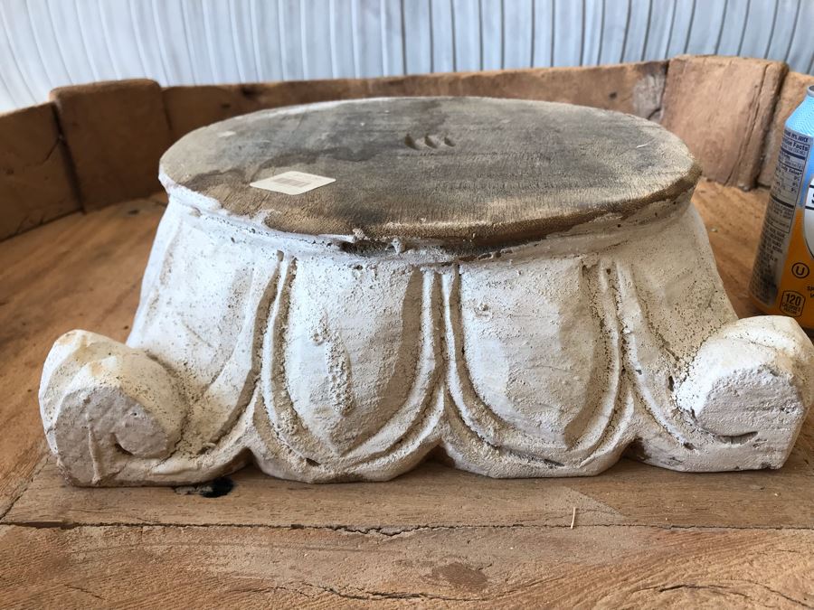 Carved Wooden Pillar Base 11W X 3.5H Retails $110 [Photo 4]