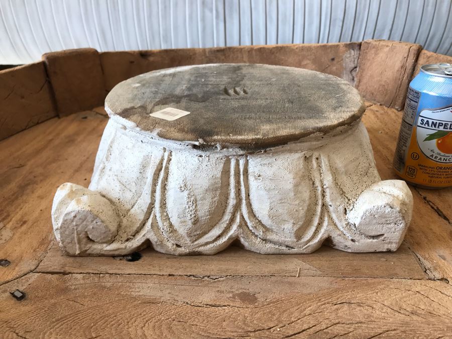 Carved Wooden Pillar Base 11W X 3.5H Retails $110 [Photo 2]