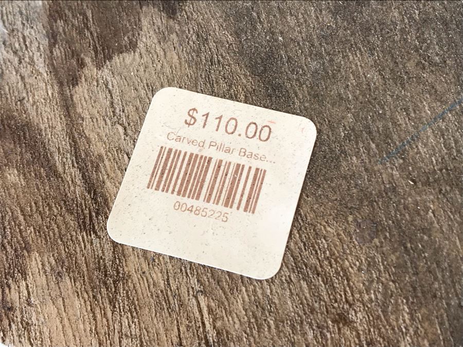 Carved Wooden Pillar Base 11W X 3.5H Retails $110 [Photo 5]