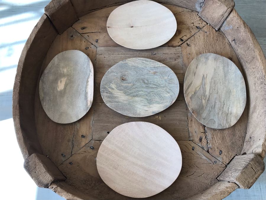 Set Of (4) Mango Wooden Plates By HK Living Retails $60 [Photo 3]