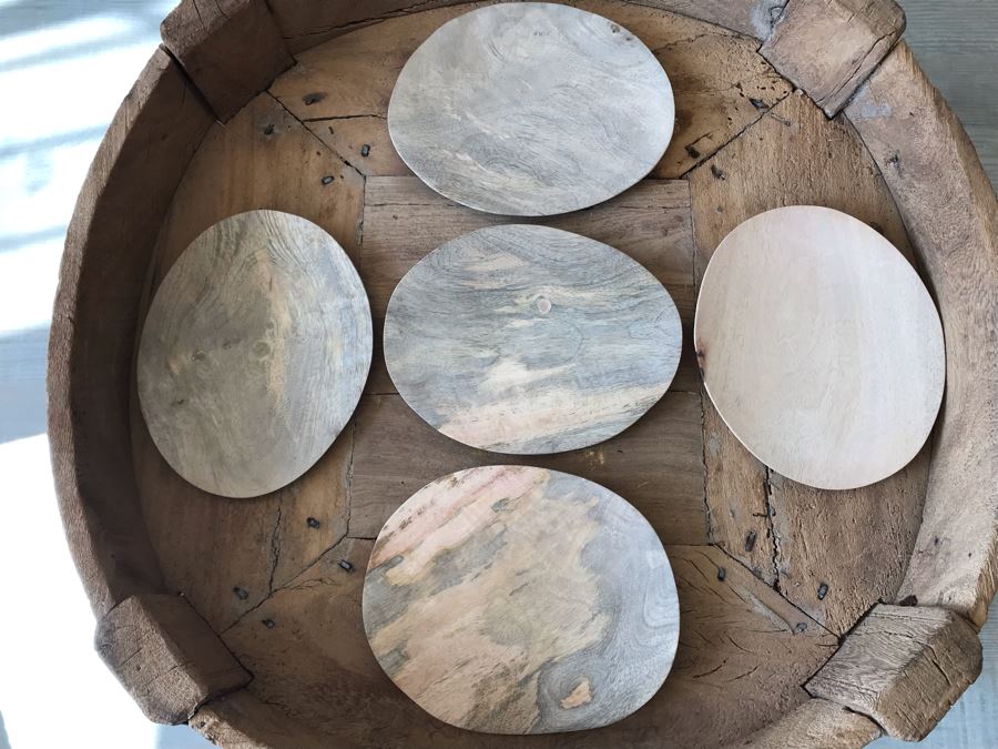 Set Of (4) Mango Wooden Plates By HK Living Retails $60 [Photo 2]