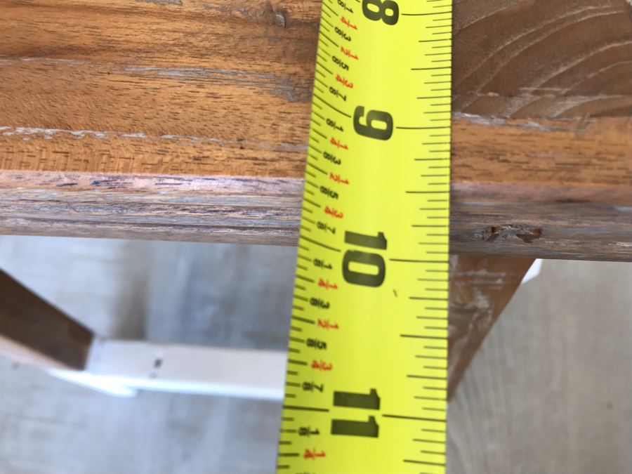 Pair Of Teak White Dip Stools 16.5W X 9.5D X 21.5H Retails $390 [Photo 13]