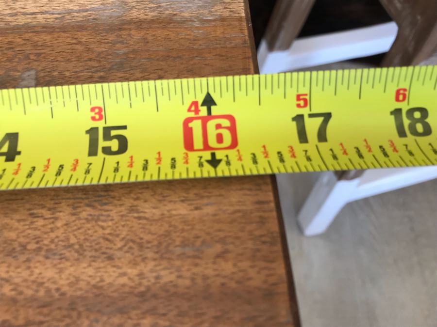 Pair Of Teak White Dip Stools 16.5W X 9.5D X 21.5H Retails $390 [Photo 12]