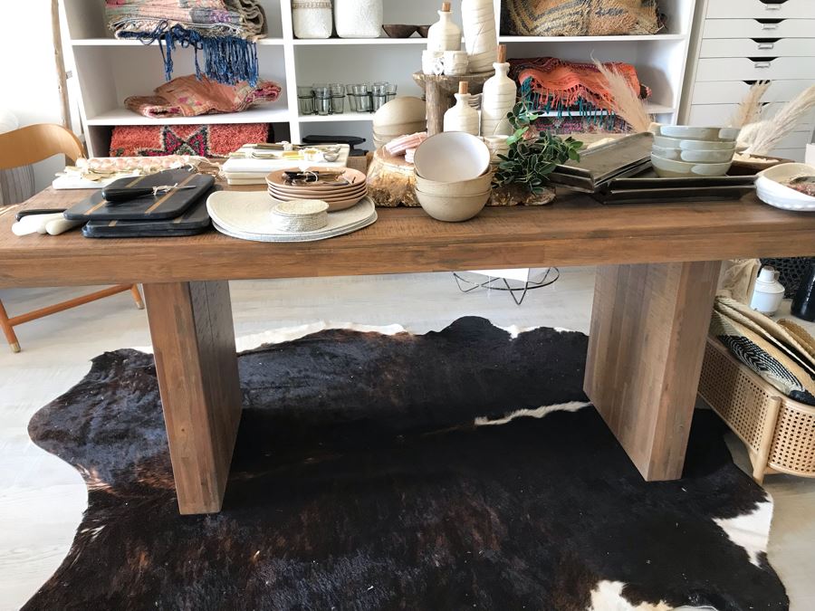 Wooden Dining Table By E & E Co 74L X 32W X 30H [Photo 4]