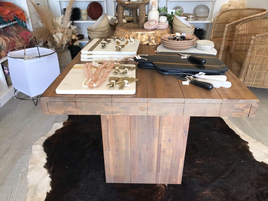 Wooden Dining Table By E & E Co 74L X 32W X 30H [Photo 2]