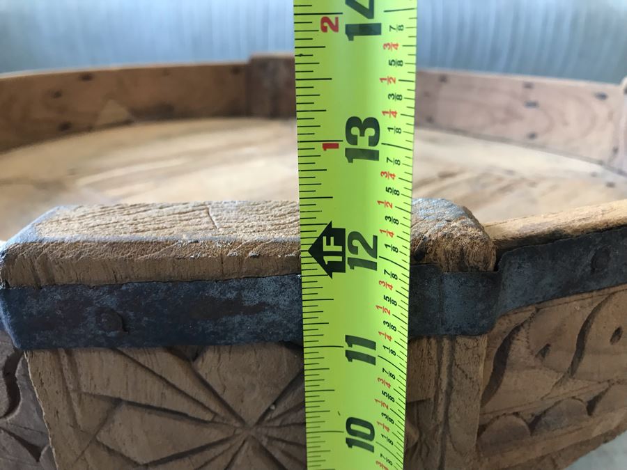 Rustic Handmade Round Wooden Coffee Table 29W X 12H [Photo 9]