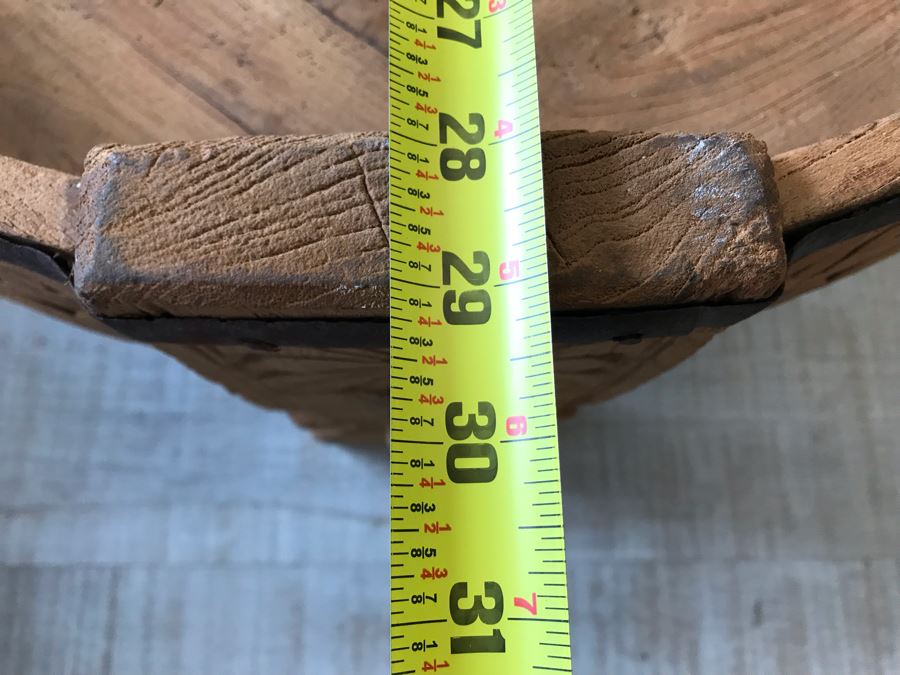 Rustic Handmade Round Wooden Coffee Table 29W X 12H [Photo 8]