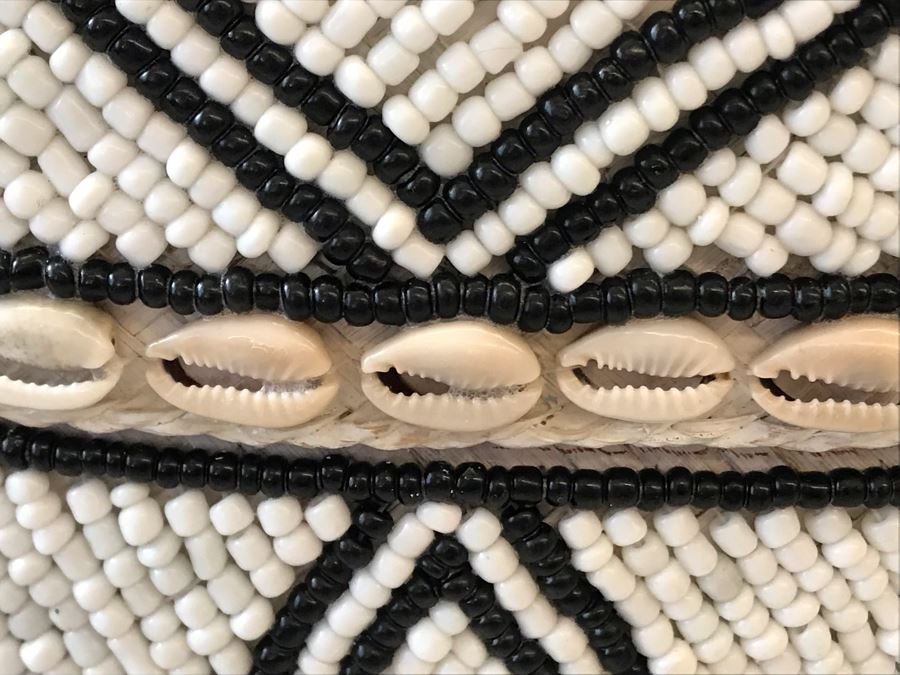 Set Of (3) Graduated Hand Beaded Shell Boxes White Larger Box Is 10W X 10D X 11H Retails $279 [Photo 8]