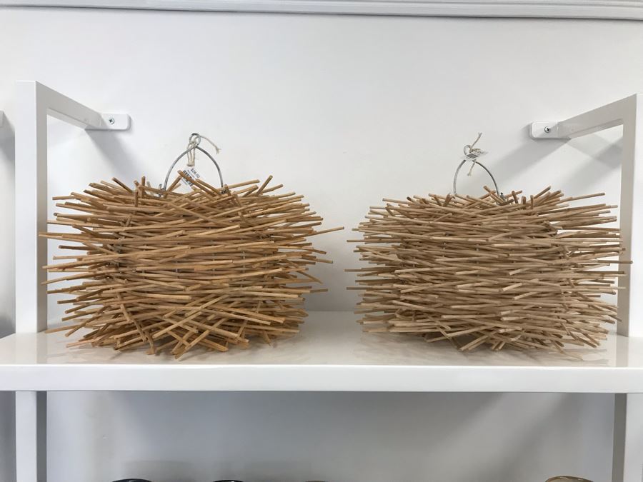 Pair Of Baby Urchin Hanging Light Fixtures Tealight Holder 13W X 9H Retails $56 [Photo 2]