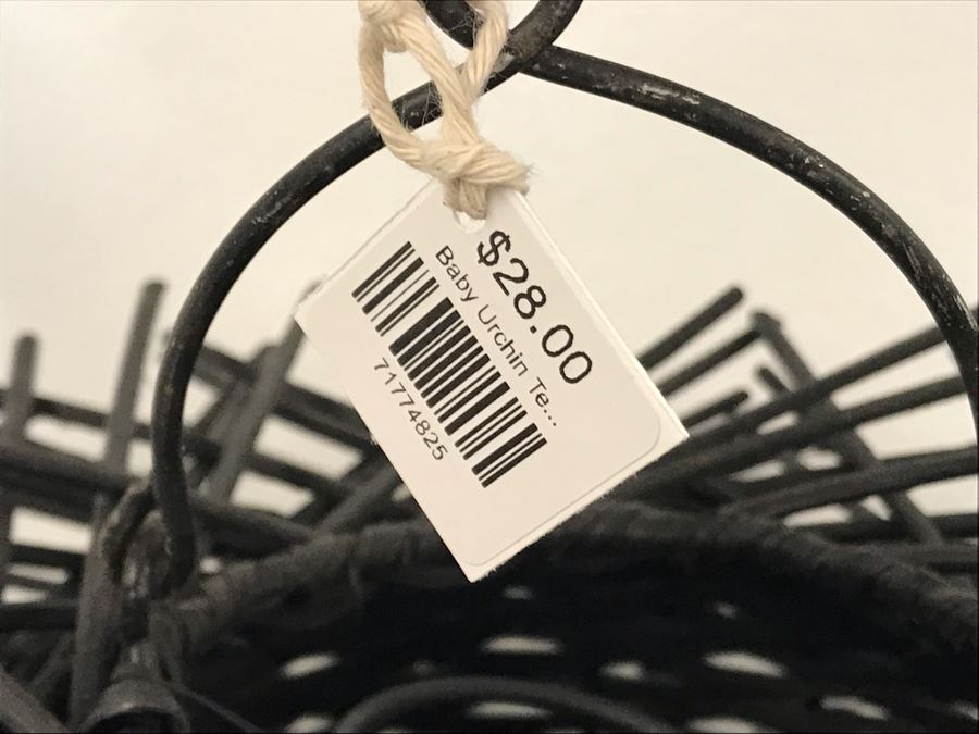 Pair Of Baby Urchin Hanging Light Fixtures Tealight Holder Black 13W X 9H Retails $56 [Photo 7]