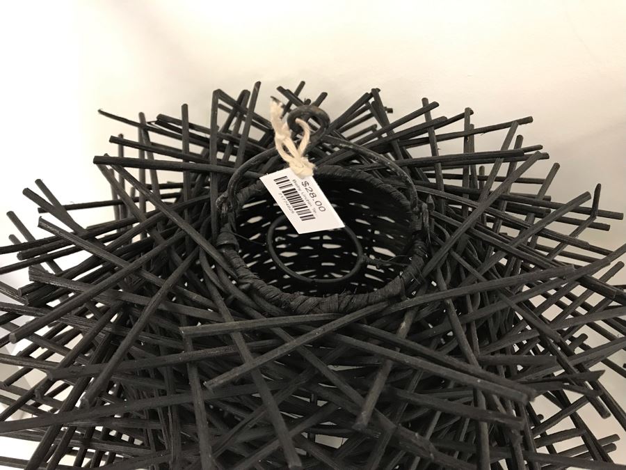 Pair Of Baby Urchin Hanging Light Fixtures Tealight Holder Black 13W X 9H Retails $56 [Photo 6]