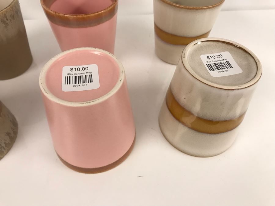 Set Of (8) 80s Ceramic Mugs 3R X 3H Retails $80 [Photo 10]