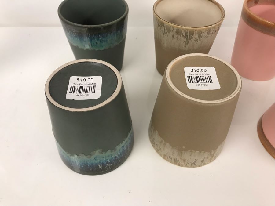 Set Of (8) 80s Ceramic Mugs 3R X 3H Retails $80 [Photo 9]
