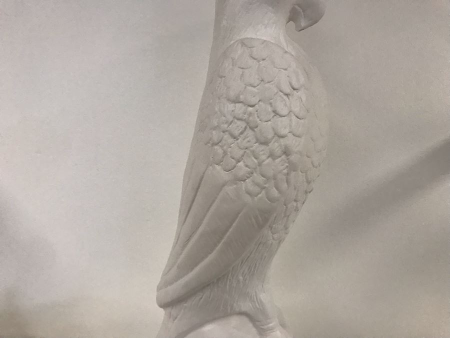 White Plaster Florence Parrot Lamp With Lucite Base (No Lamp Shade) 30H Retails $318 [Photo 7]
