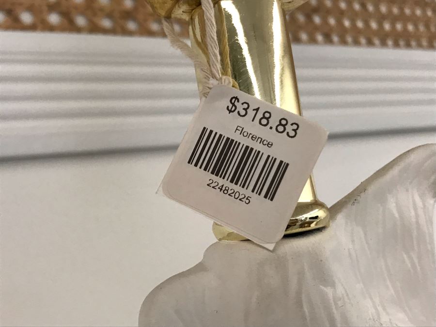 White Plaster Florence Parrot Lamp With Lucite Base (No Lamp Shade) 30H Retails $318 [Photo 8]