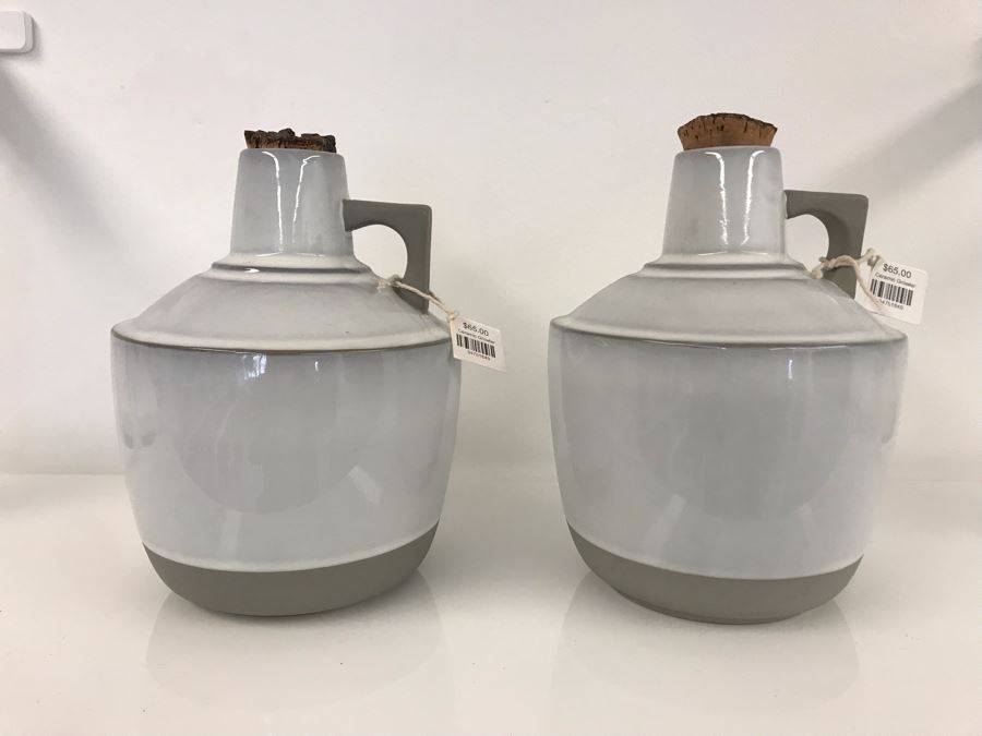 Pair Of Roost Ceramic Growlers 6W X 8H Retails $130
