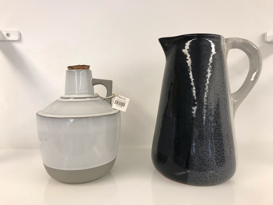 HK Living Stoneware 10H Jug And Roost Ceramic Growler 6W X 8H Retails $130 [Photo 1]