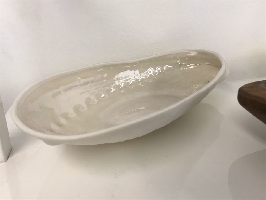 Pair Of Abolone Shell Bowls 12W X 6D And Hand Carved Wooden Bowl 10W X 6D Filled With Natural Shells Retails $120 [Photo 7]