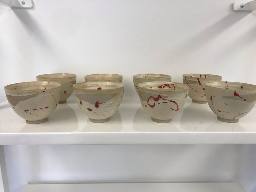Set Of (8) Kyoto Spatter Bowls Cups 4W X 3H Retails $144 [Photo 1]