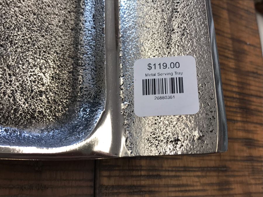 Long Metal Serving Tray 29 X 5.5 And Rectangular Metal Serving Tray 23 X 13 Retails $227 [Photo 8]