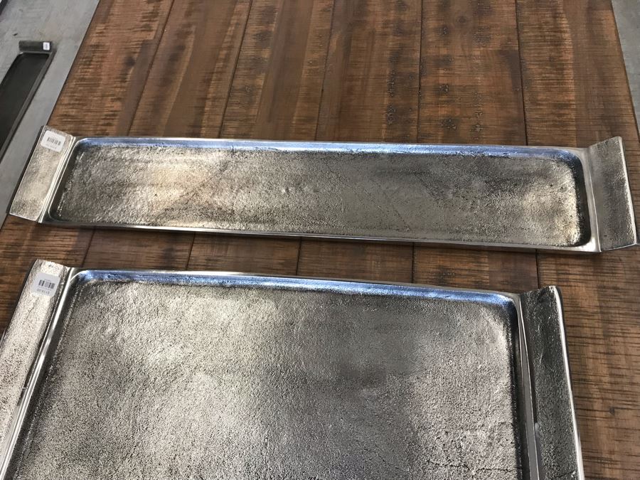 Long Metal Serving Tray 29 X 5.5 And Rectangular Metal Serving Tray 23 X 13 Retails $227 [Photo 4]