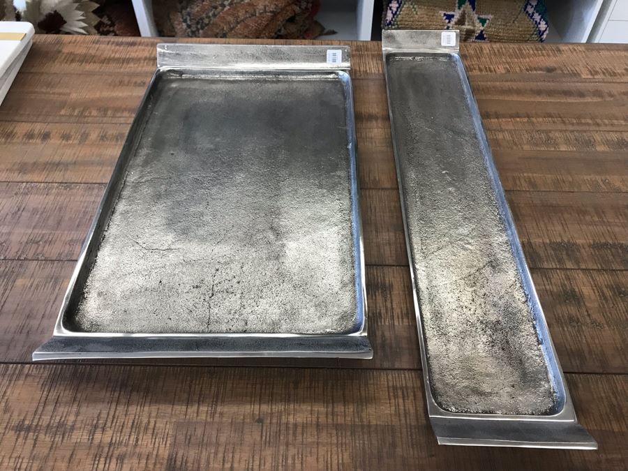 Long Metal Serving Tray 29 X 5.5 And Rectangular Metal Serving Tray 23 X 13 Retails $227 [Photo 1]