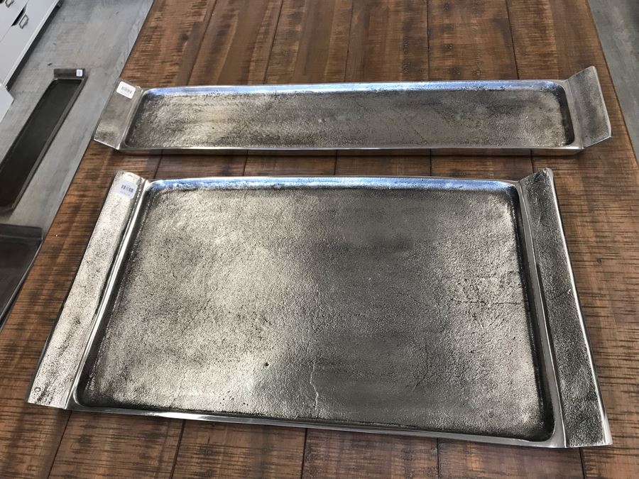 Long Metal Serving Tray 29 X 5.5 And Rectangular Metal Serving Tray 23 X 13 Retails $227 [Photo 2]